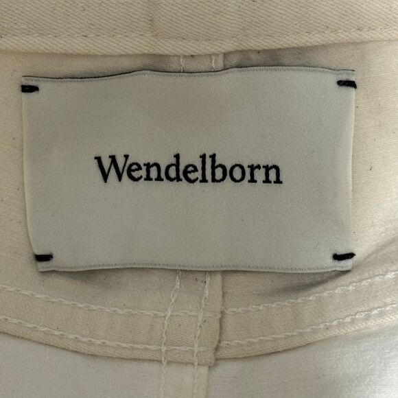 WENDELBORN Studio Jean 2-Tone High Waist Straight Leg Denim White Tan EUC 26 - Picture 6 of 7